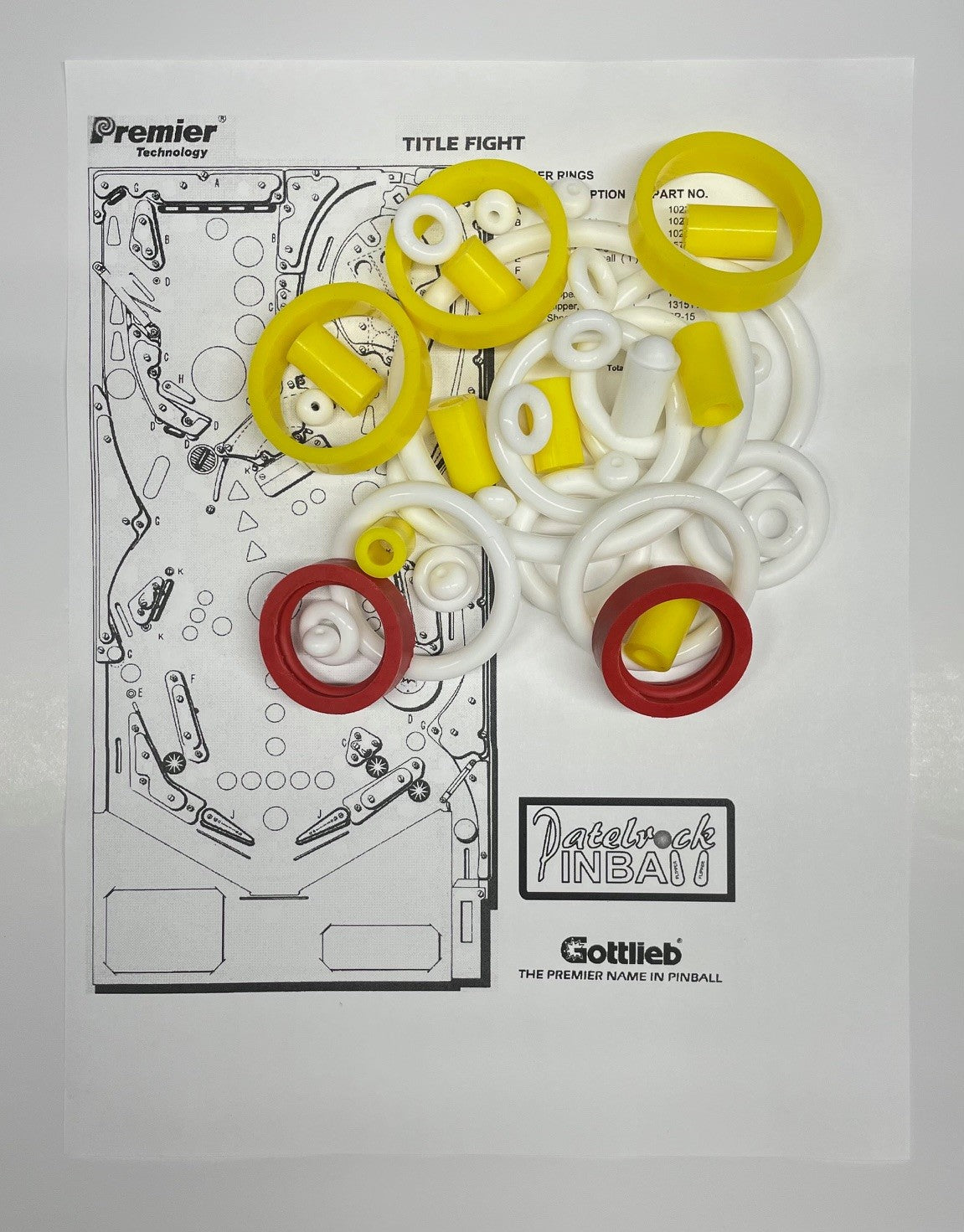 Gottlieb Title Fight Pinball Machine Rubber Ring Kit
