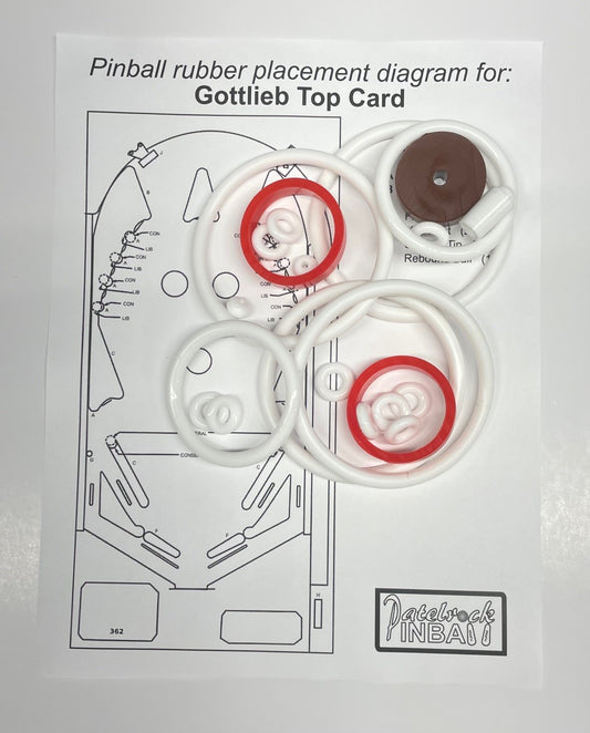 Gottlieb Top Card Pinball Machine Rubber Ring Kit
