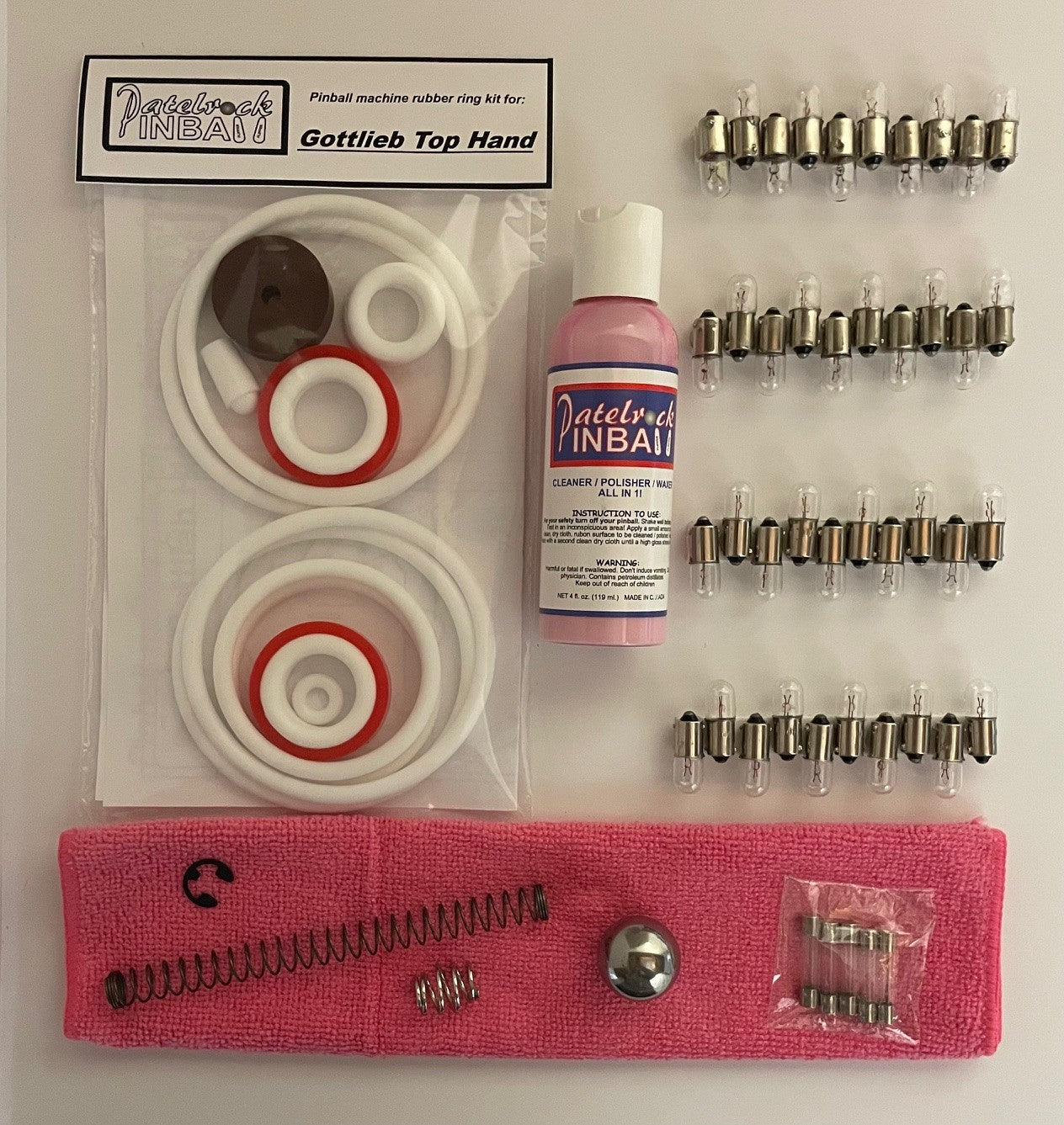 Gottlieb Top Hand Pinball Machine Maintenance Kit