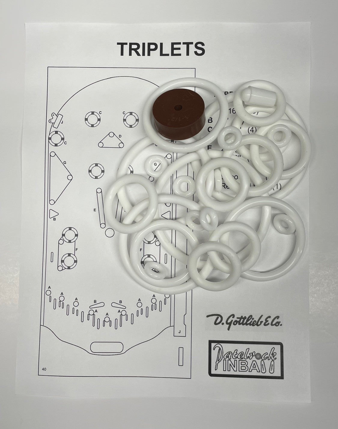 Gottlieb Triplets Pinball Machine Rubber Ring Kit
