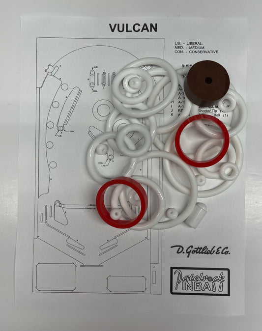 Gottlieb Vulcan Pinball Machine Rubber Ring Kit