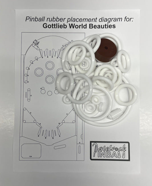 Gottlieb World Beauties Pinball Machine Rubber Ring Kit