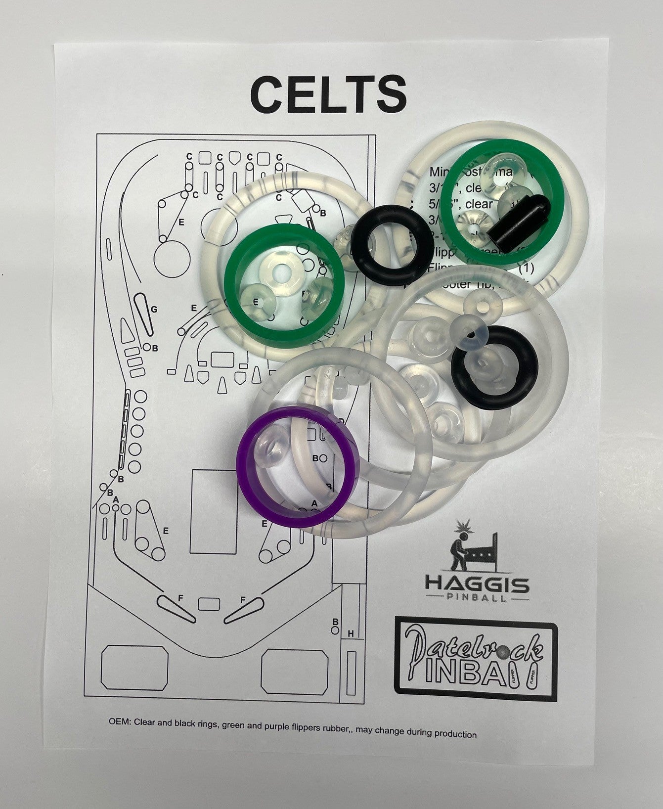 Haggis Pinball Celts Pinball Machine Rubber Ring Kit