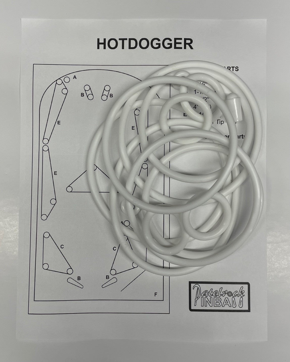 The Henry W.T. Mali & CO Inc. Hotdogger Pinball Machine Rubber Ring Kit