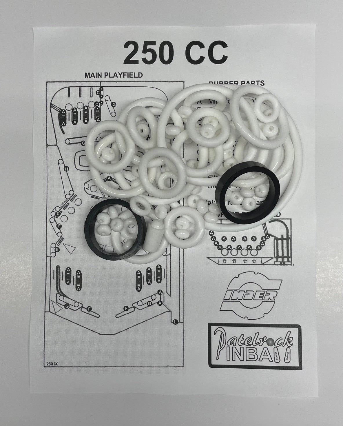 Inder 250 CC | 250 C.C. Pinball Machine Rubber Ring Kit