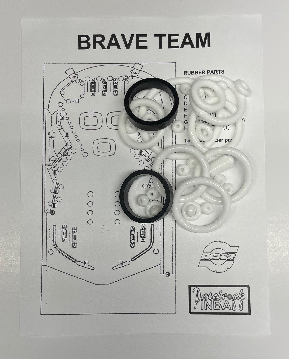 Inder Brave Team Pinball Machine Rubber Ring Kit