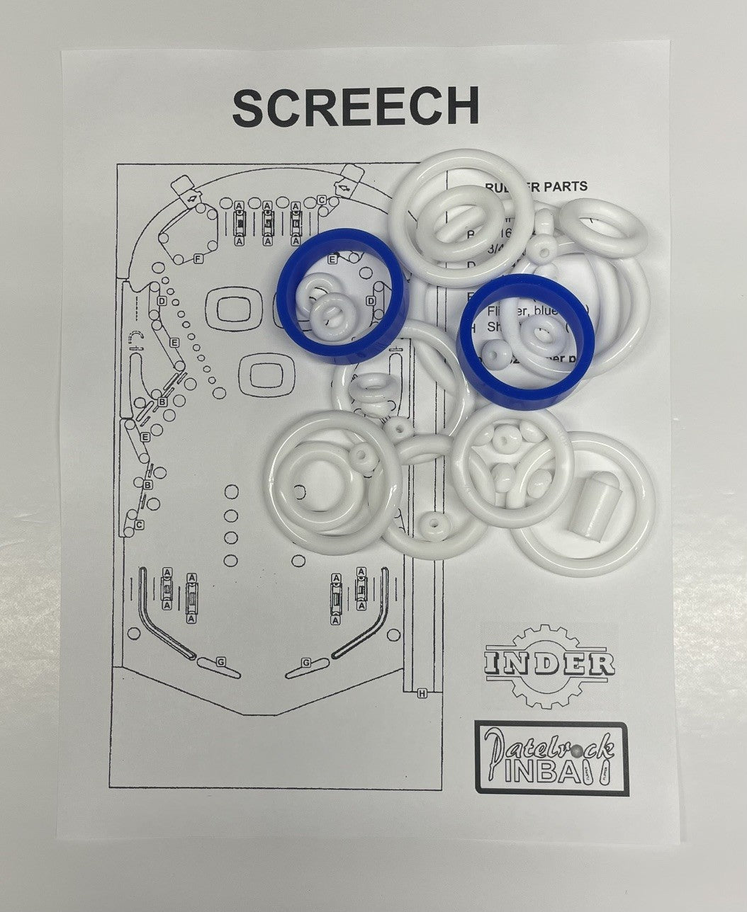 Inder Screech Pinball Machine Rubber Ring Kit