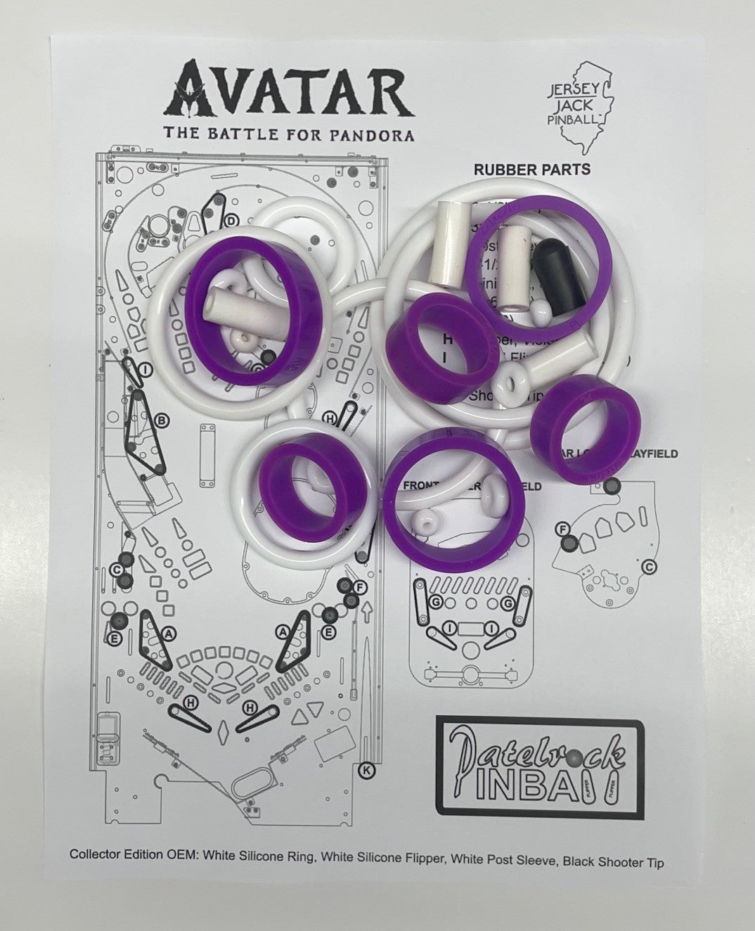 Jersey Jack Pinball Avatar Collector's Edition Pinball Machine Rubber Ring Kit