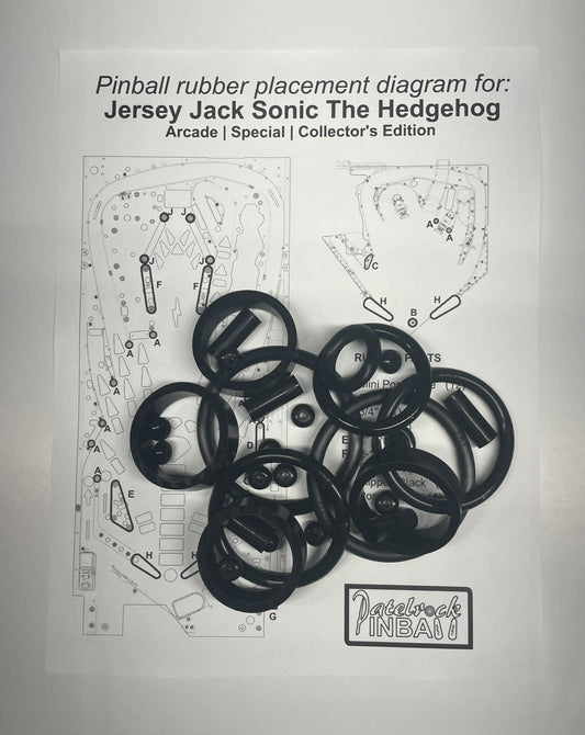 Jersey Jack Sonic Arcade | Special | Collector's Edition Pinball Machine Rubber Ring Kit