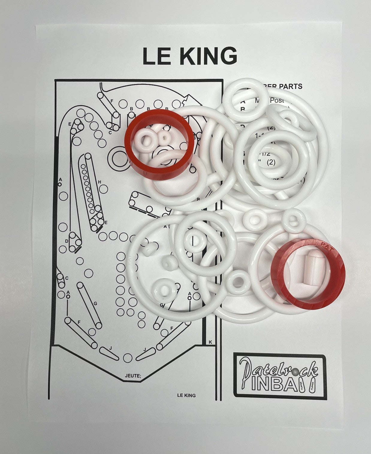 Jeutel Le King Pinball Machine Rubber Ring Kit