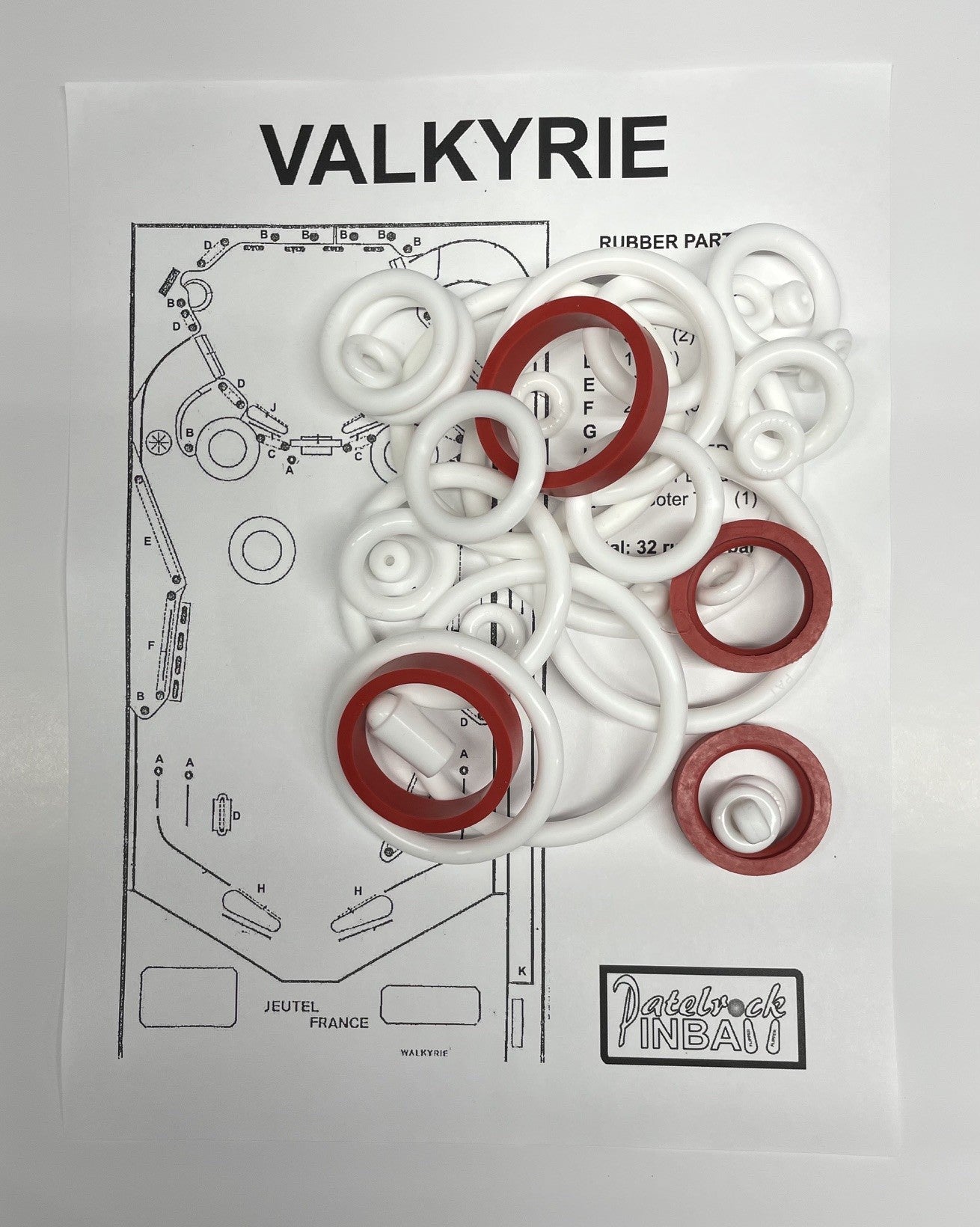 Jeutel Valkyrie Pinball Machine Rubber Ring Kit