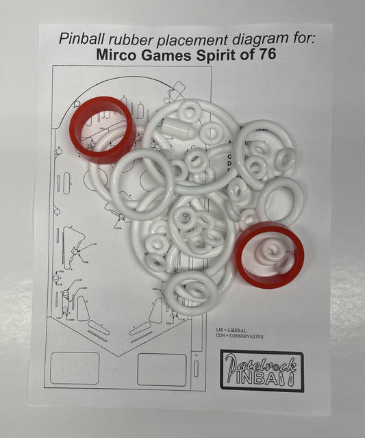 Mirco Games Spirit of 76 Pinball Machine Rubber Ring Kit
