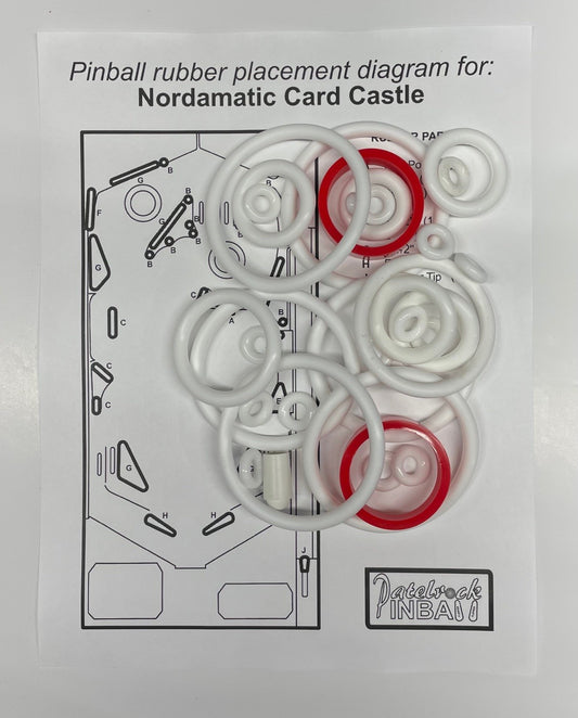 Nordamatic Card Castle Pinball Machine Rubber Ring Kit