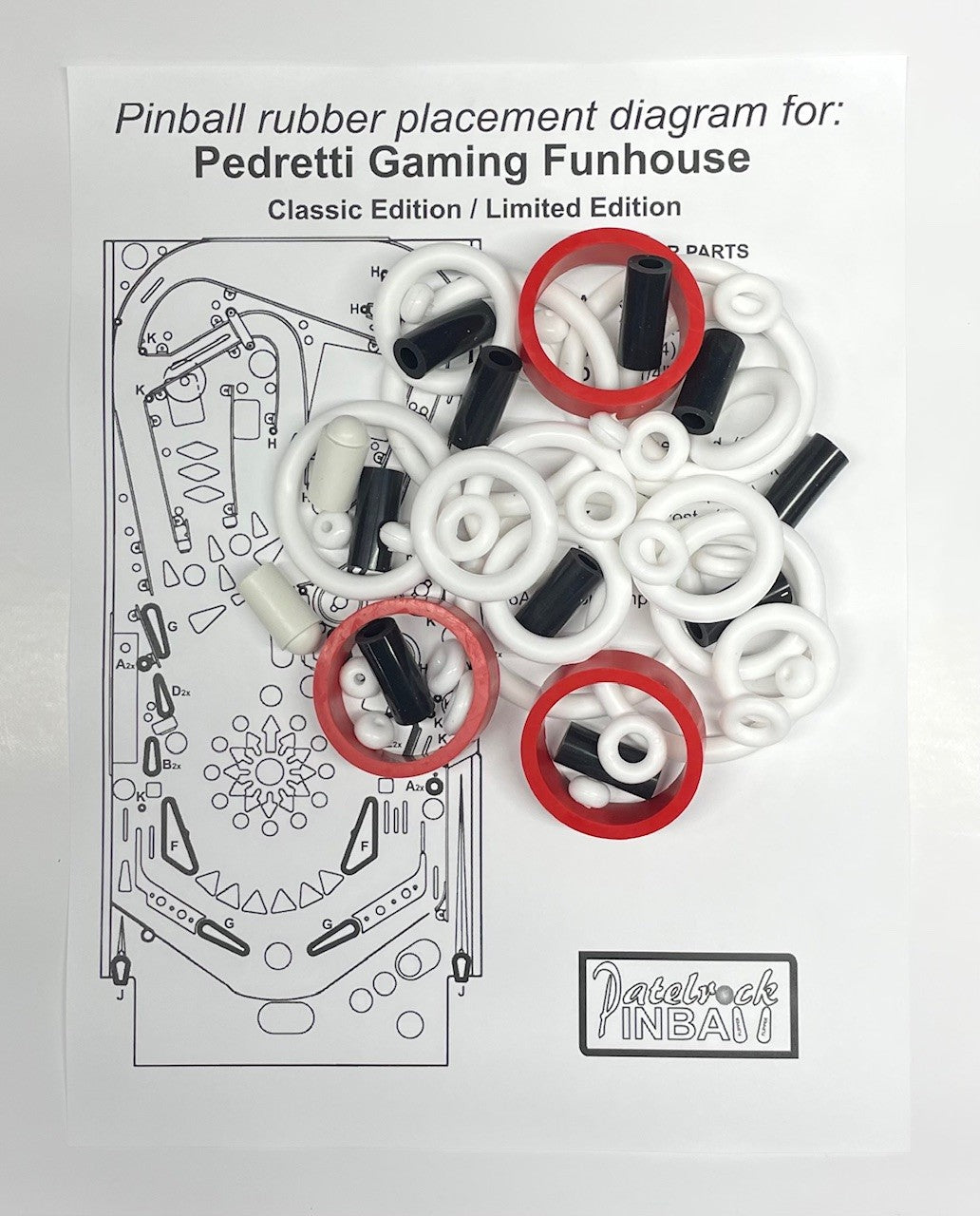 Pedretti Funhouse Remake | Classic | Rudy's Nightmare | Limited Edition Pinball Machine Rubber Ring Kit