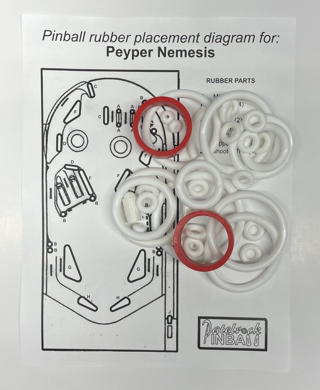 Peyper Nemesis Pinball Machine Rubber Ring Kit