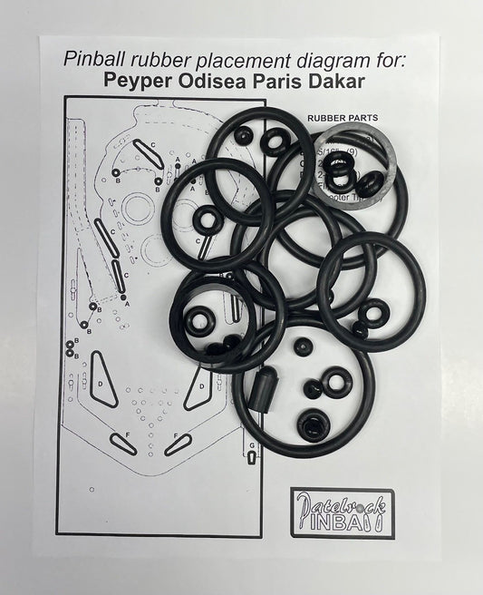 Peyper | Sonic Odisea Paris Dakar Pinball Machine Rubber Ring Kit