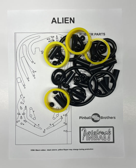 Pinball Brothers Alien Pinball Machine Rubber Ring Kit