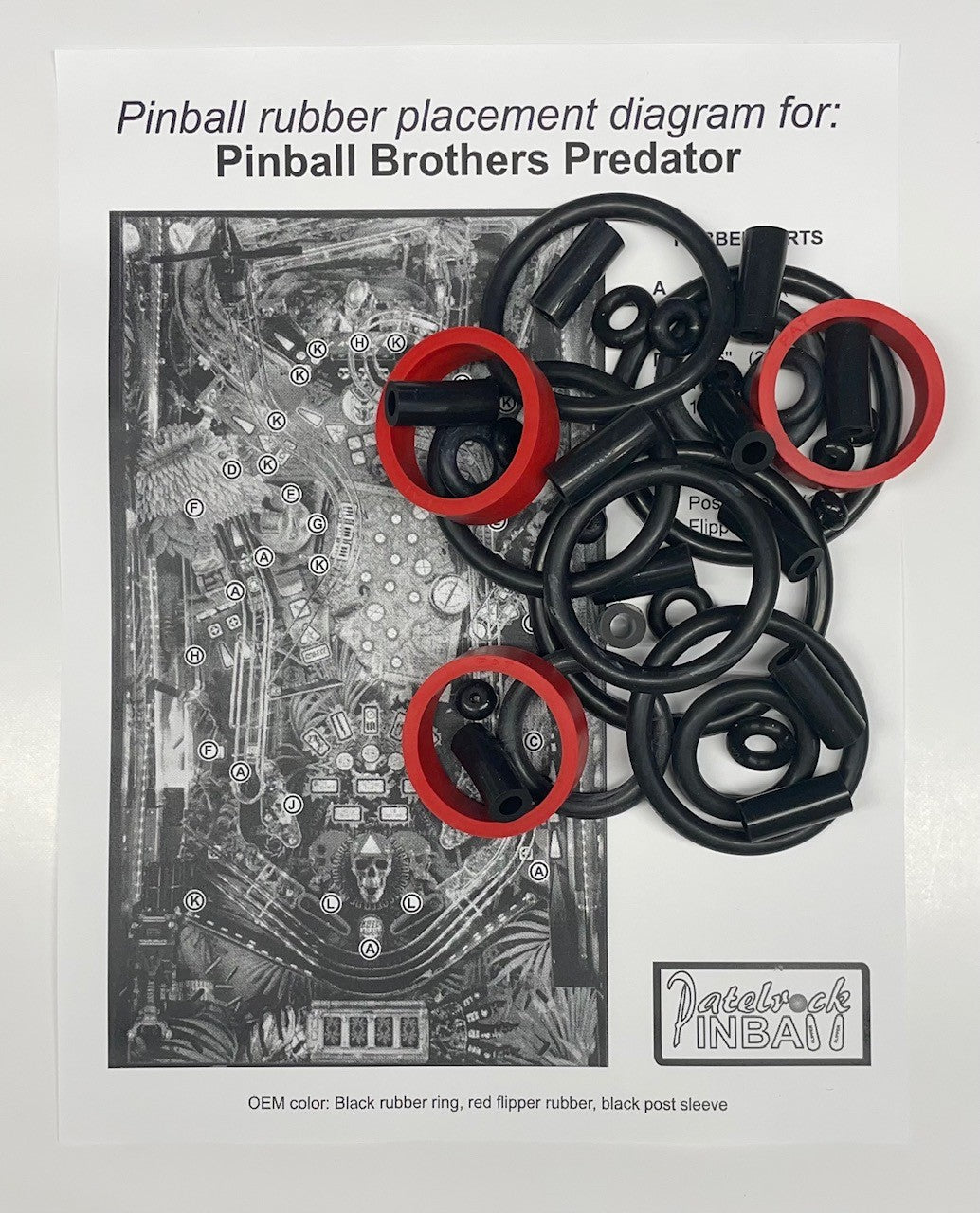Pinball Brothers Predator Pinball Machine Rubber Ring Kit