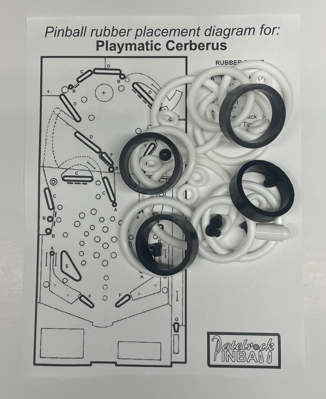 Playmatic Cerberus Pinball Machine Rubber Ring Kit