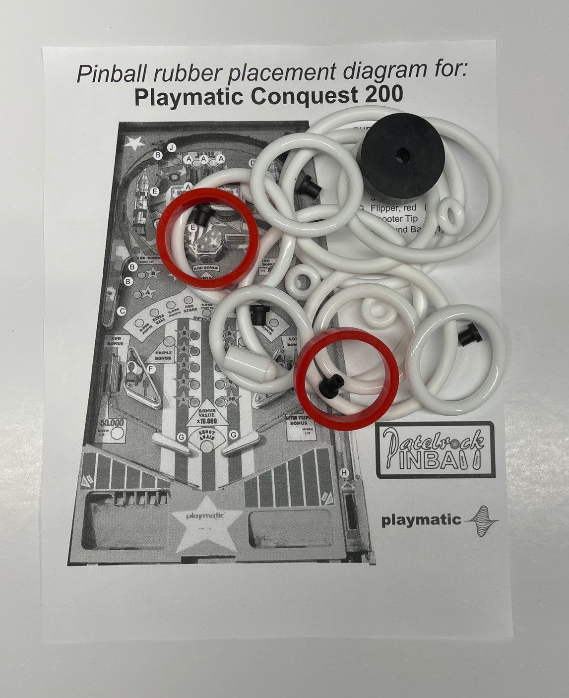 Playmatic Conquest 200 Pinball Machine Rubber Ring Kit