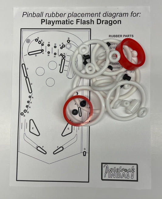 Playmatic Flash Dragon Pinball Machine Rubber Ring Kit