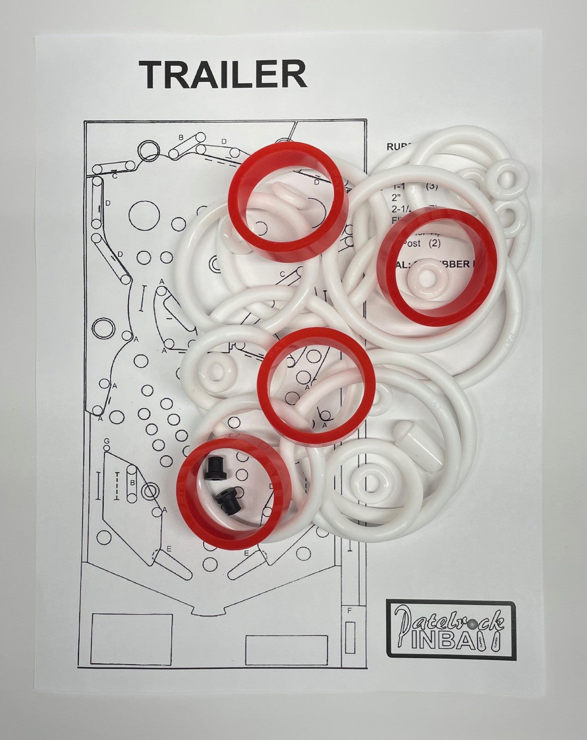 Playmatic Trailer Pinball Machine Rubber Ring Kit