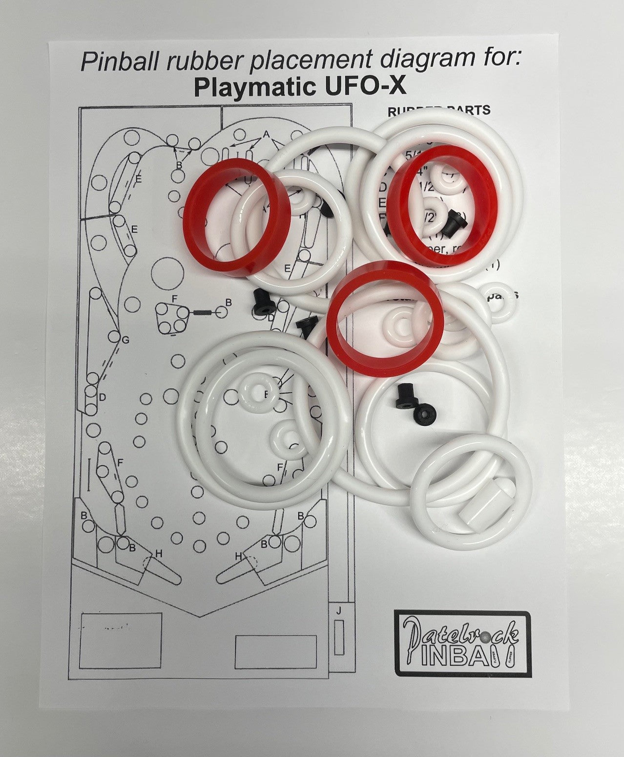 Playmatic UFO-X Pinball Machine Rubber Ring Kit