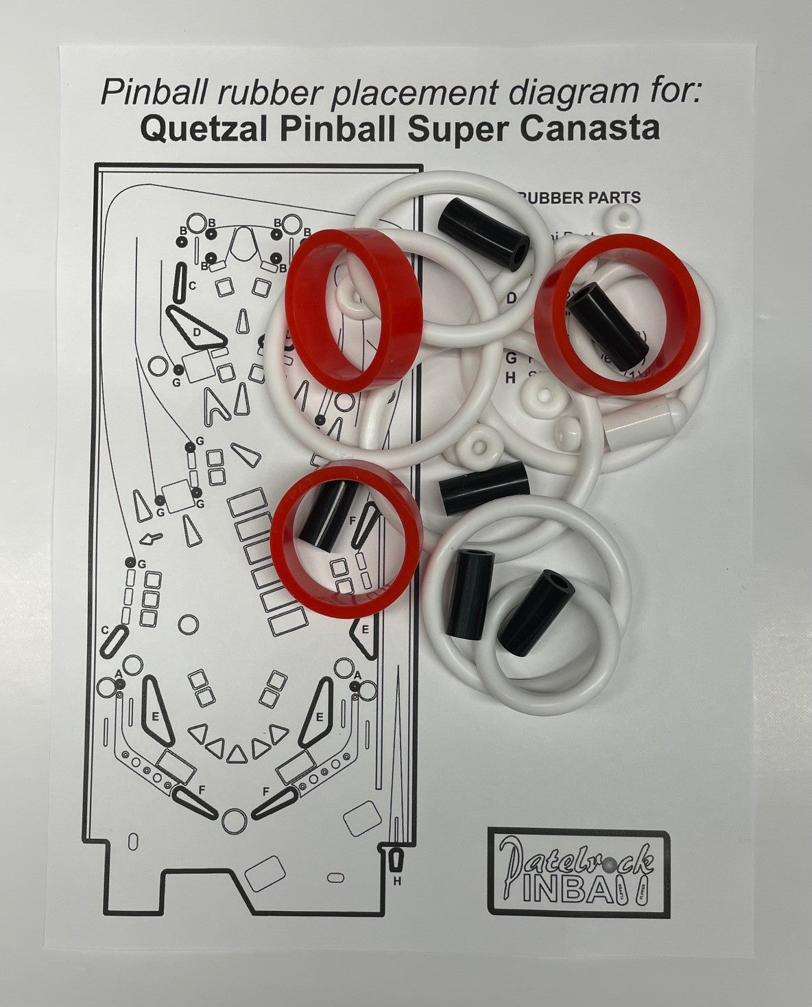Quetzal Pinball Super Canasta Pinball Machine Rubber Ring Kit