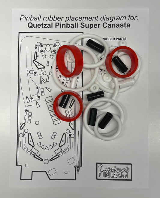 Quetzal Pinball Super Canasta Pinball Machine Rubber Ring Kit