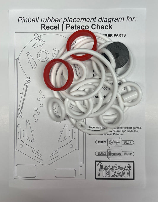 Recel | Petaco Check Pinball Machine Rubber Ring Kit