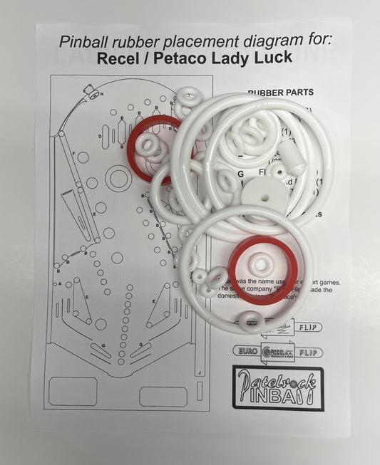 Recel | Petaco Lady Luck Pinball Machine Rubber Ring Kit