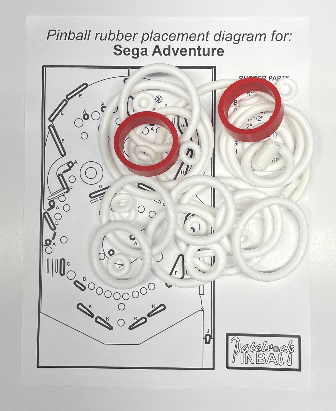 Sega Adventure Pinball Machine Rubber Ring Kit