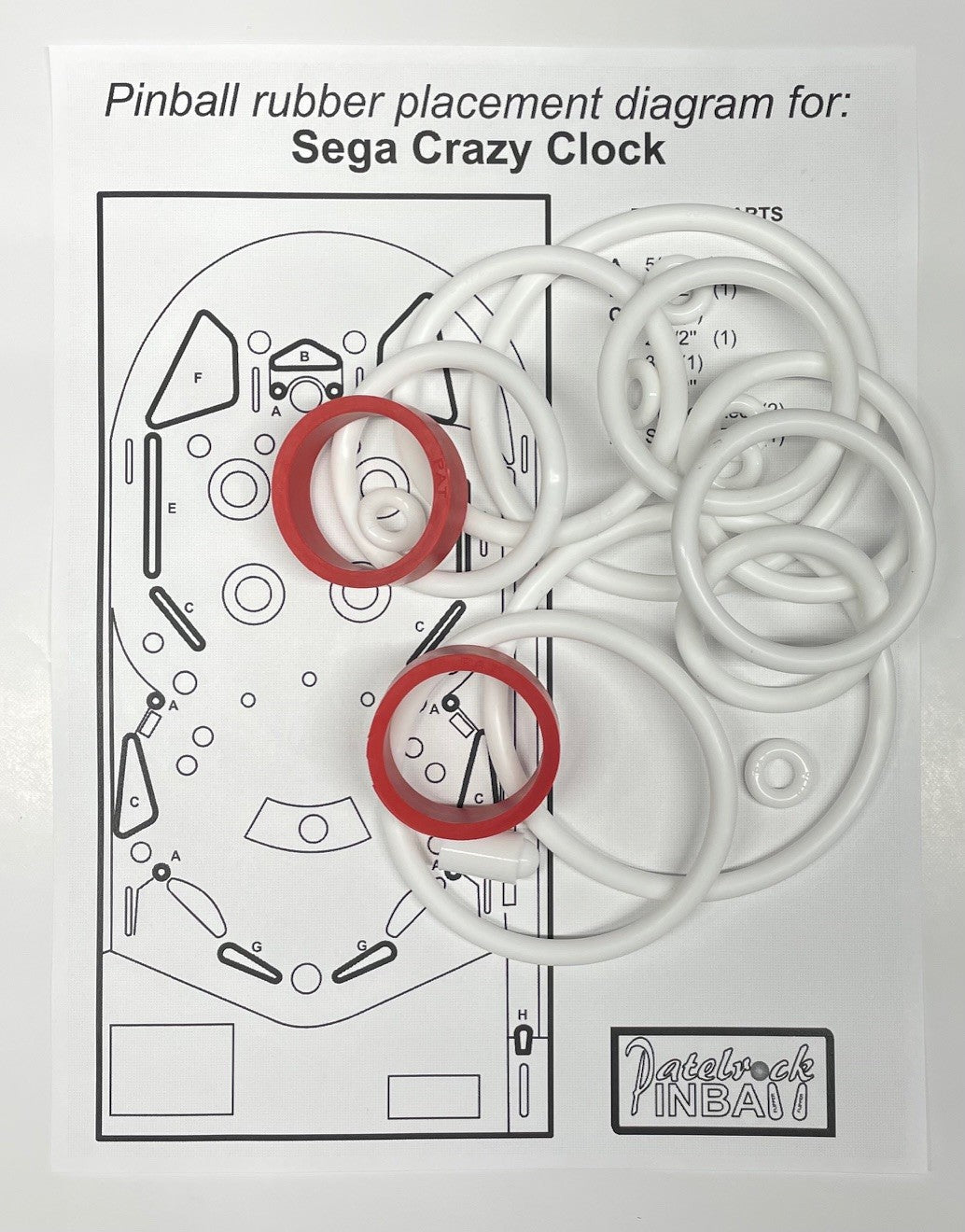 Sega Crazy Clock Pinball Machine Rubber Ring Kit