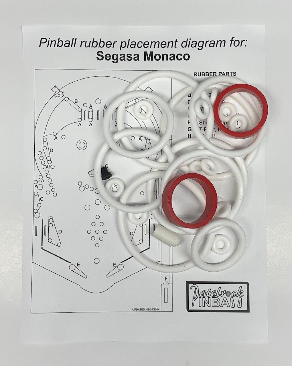 Segasa Monaco Pinball Machine Rubber Ring Kit