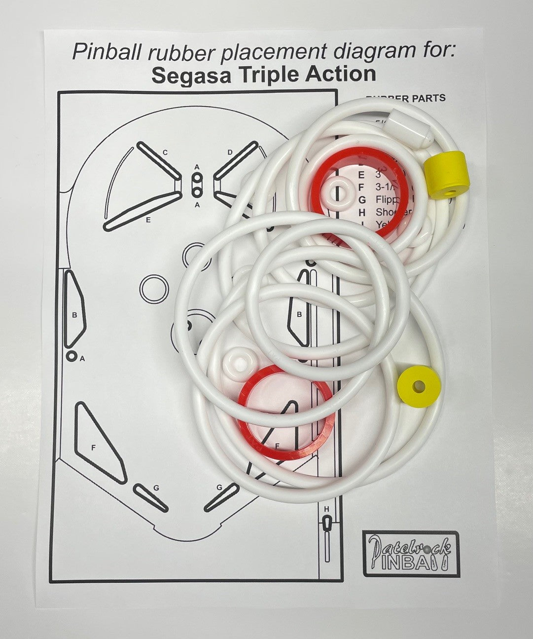 Segasa Triple Action Pinball Machine Rubber Ring Kit