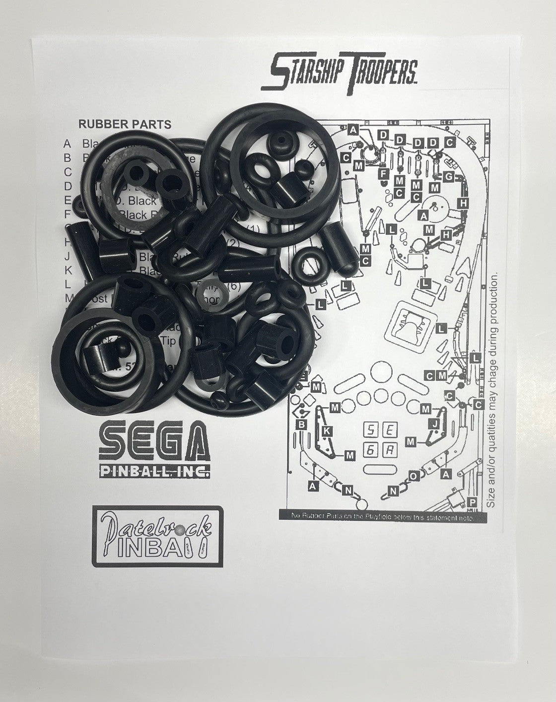 Sega Starship Troopers Pinball Machine Rubber Ring Kit