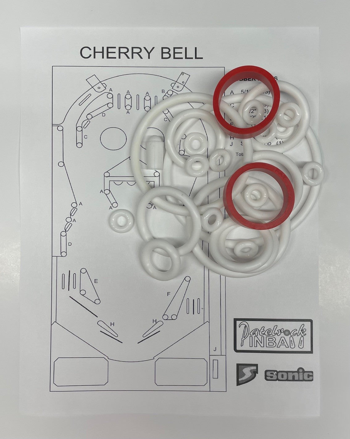 Segasa | Sonic Cherry Bell Pinball Machine Rubber Ring Kit