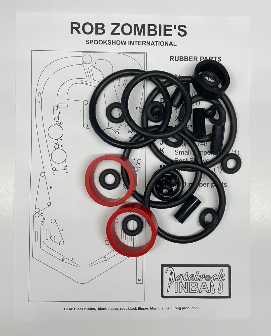 Spooky Pinball Rob Zombie's Spookshow International Pinball Machine Rubber Ring Kit
