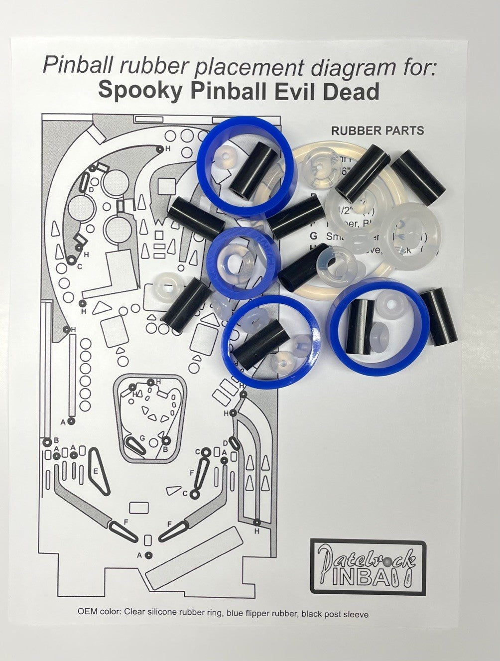 Spooky Pinball Evil Dead Pinball Machine Rubber Ring Kit
