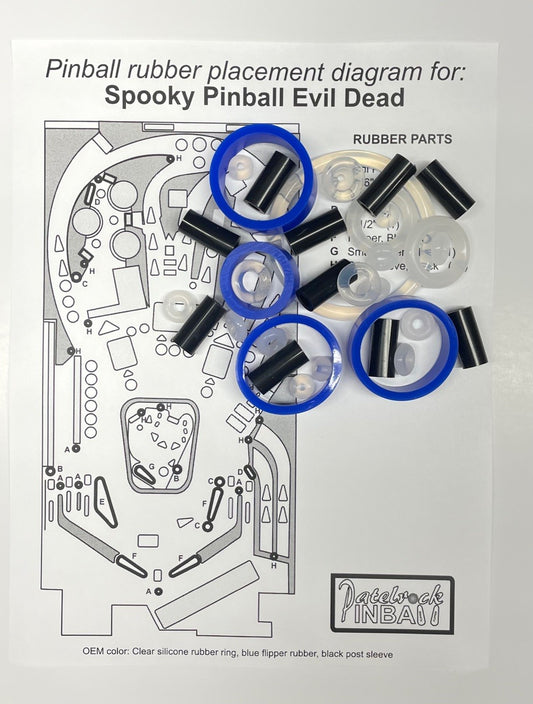 Spooky Pinball Evil Dead Pinball Machine Rubber Ring Kit