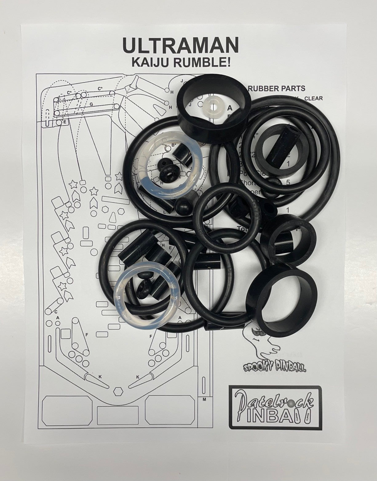 Spooky Pinball Ultraman: Kaiju Rumble! Pinball Machine Rubber Ring Kit