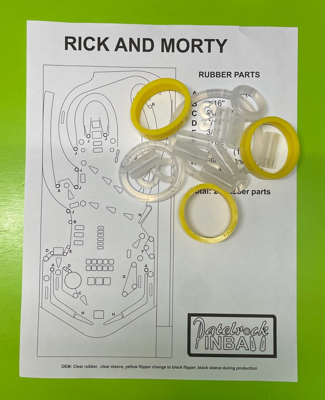 Spooky Pinball Rick and Morty Pinball Machine Rubber Ring Kit