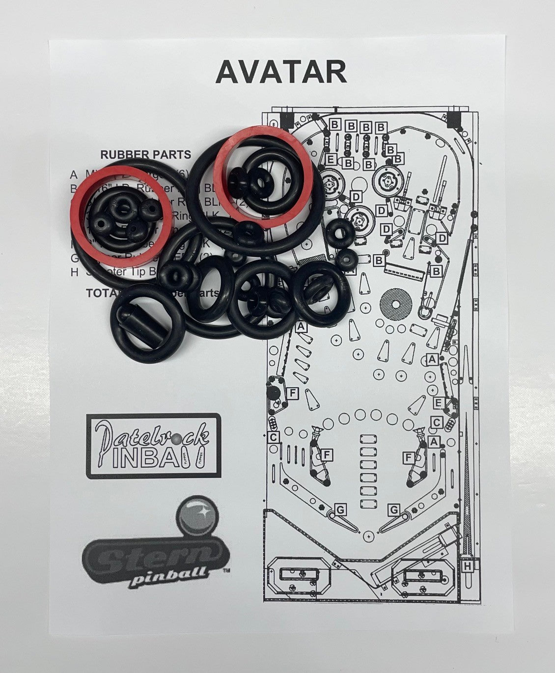 Stern James Cameron's Avatar Pro / Limited Edition Pinball Machine Rubber Ring Kit