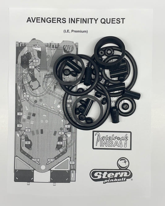 Stern The Avengers Infinity Quest Premium, Limited Edition Pinball Machine Rubber Ring Kit
