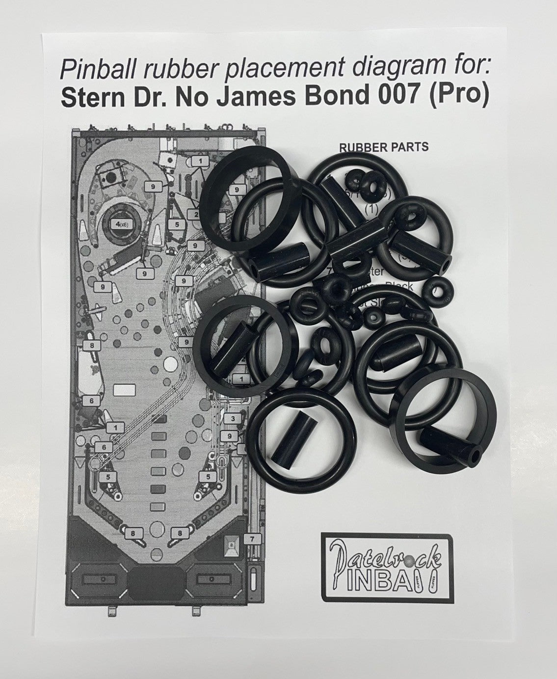 Stern Dr. No | James Bond 007 | Pro Pinball Machine Rubber Ring Kit