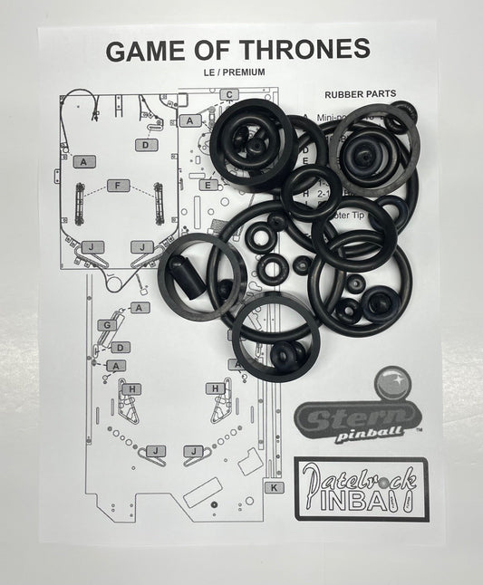 Stern Game of Thrones Premium, Limited Edition Pinball Machine Rubber Ring Kit