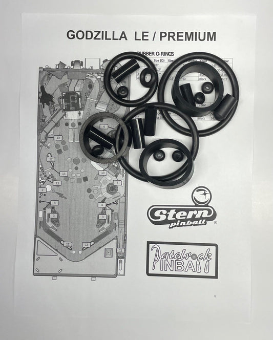 Stern Godzilla Premium / Limited Edition Pinball Machine Rubber Ring Kit