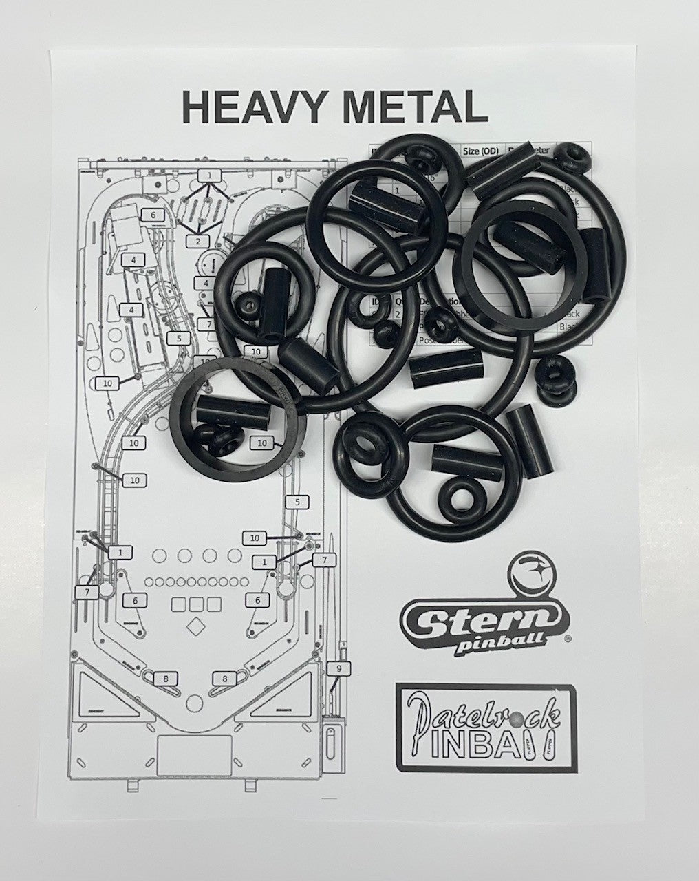 Stern | Incendium Heavy Metal Pinball Machine Rubber Ring Kit