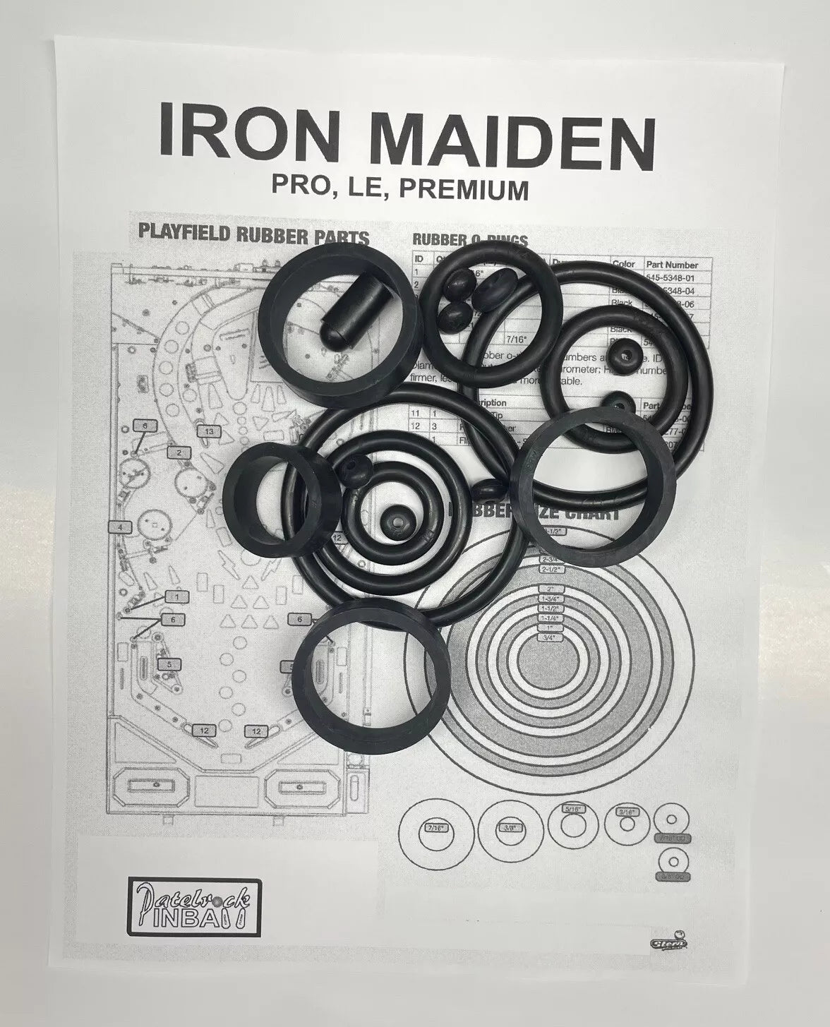 Stern Irom Maiden Legacy of the Beast Pro | Premium |  Limited Edition Pinball Machine Rubber Ring Kit