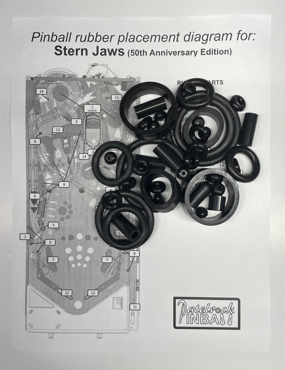 Stern Jaws | 50th Anniversary | Premium Pinball Machine Rubber Ring Kit